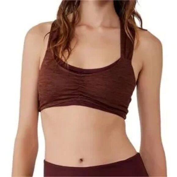 Free People FP Movement Zen Again Espresso Brown Sports Bra Size XL NWT - Picture 2 of 6